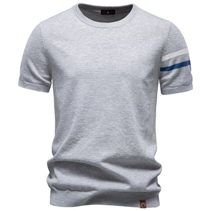 AIOPESON Knitted Short Sleeve T-Shirt PSM8510 - BundleWear