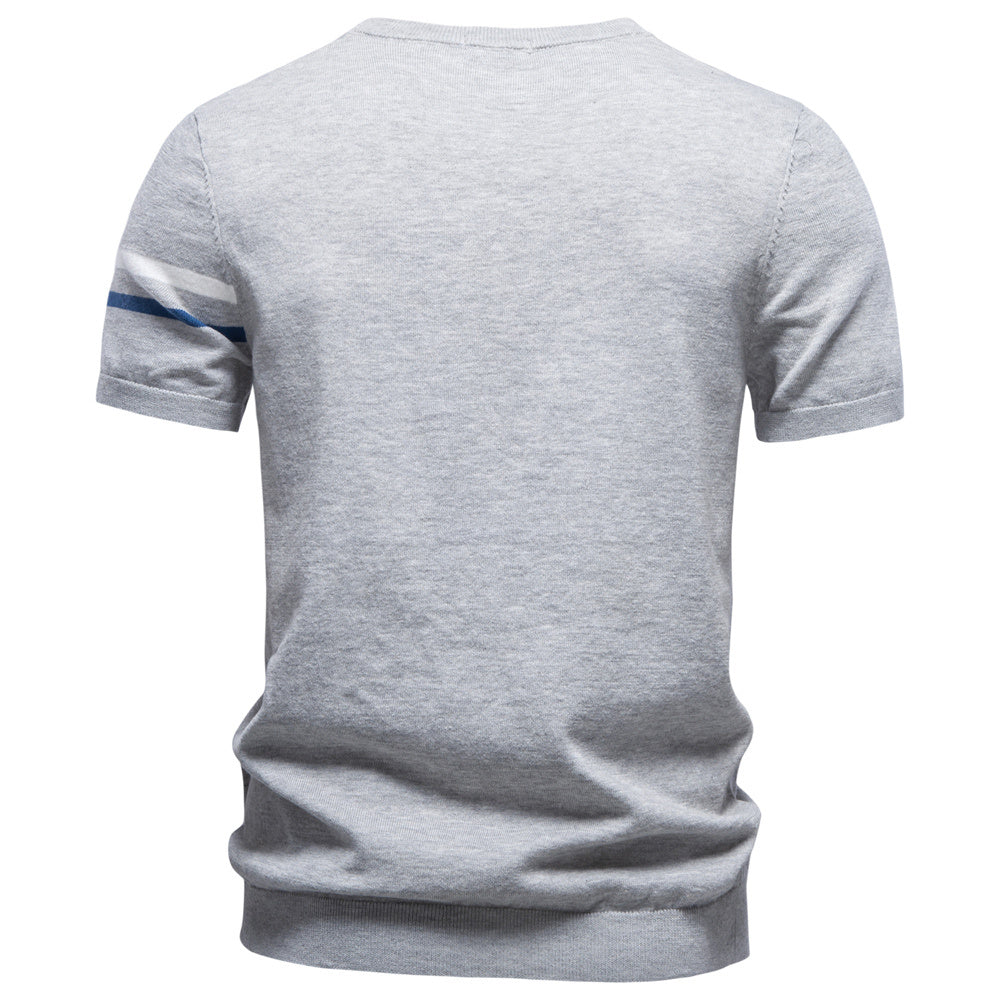 AIOPESON Knitted Short Sleeve T-Shirt PSM8510 - BundleWear