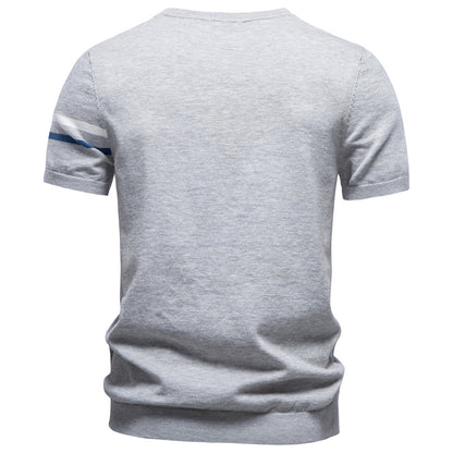 AIOPESON Knitted Short Sleeve T-Shirt PSM8510 - BundleWear