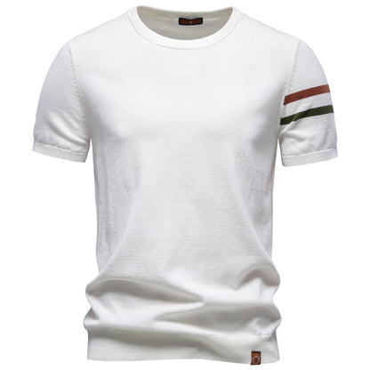 AIOPESON Knitted Short Sleeve T-Shirt PSM8510 - BundleWear