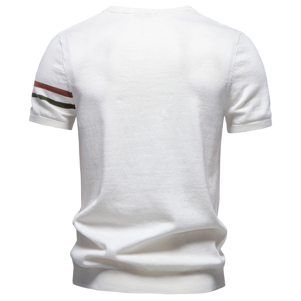 AIOPESON Knitted Short Sleeve T-Shirt PSM8510 - BundleWear