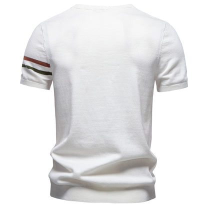AIOPESON Knitted Short Sleeve T-Shirt PSM8510 - BundleWear