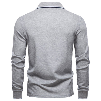 AIOPESON Long Sleeve Polo PL7015 - BundleWear