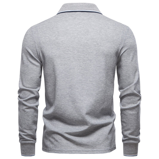 AIOPESON Long Sleeve Polo PL7015 - BundleWear