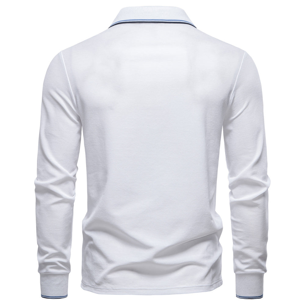 AIOPESON Long Sleeve Polo PL7015 - BundleWear