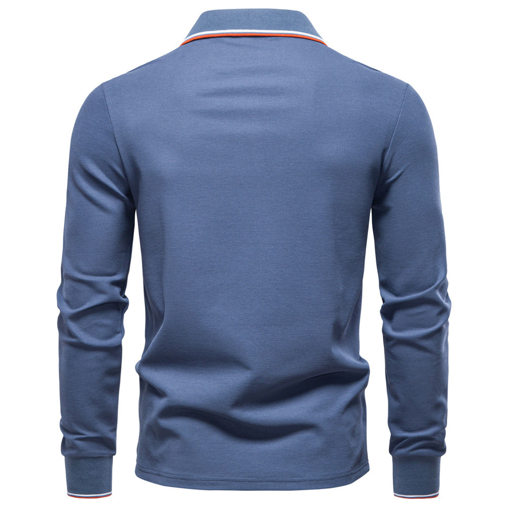 AIOPESON Long Sleeve Polo PL7015 - BundleWear