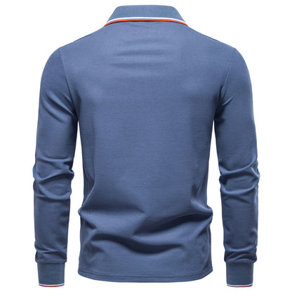 AIOPESON Long Sleeve Polo PL7015 - BundleWear