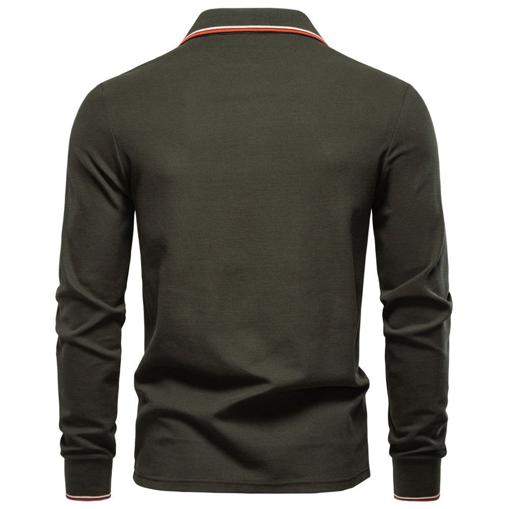 AIOPESON Long Sleeve Polo PL7015 - BundleWear