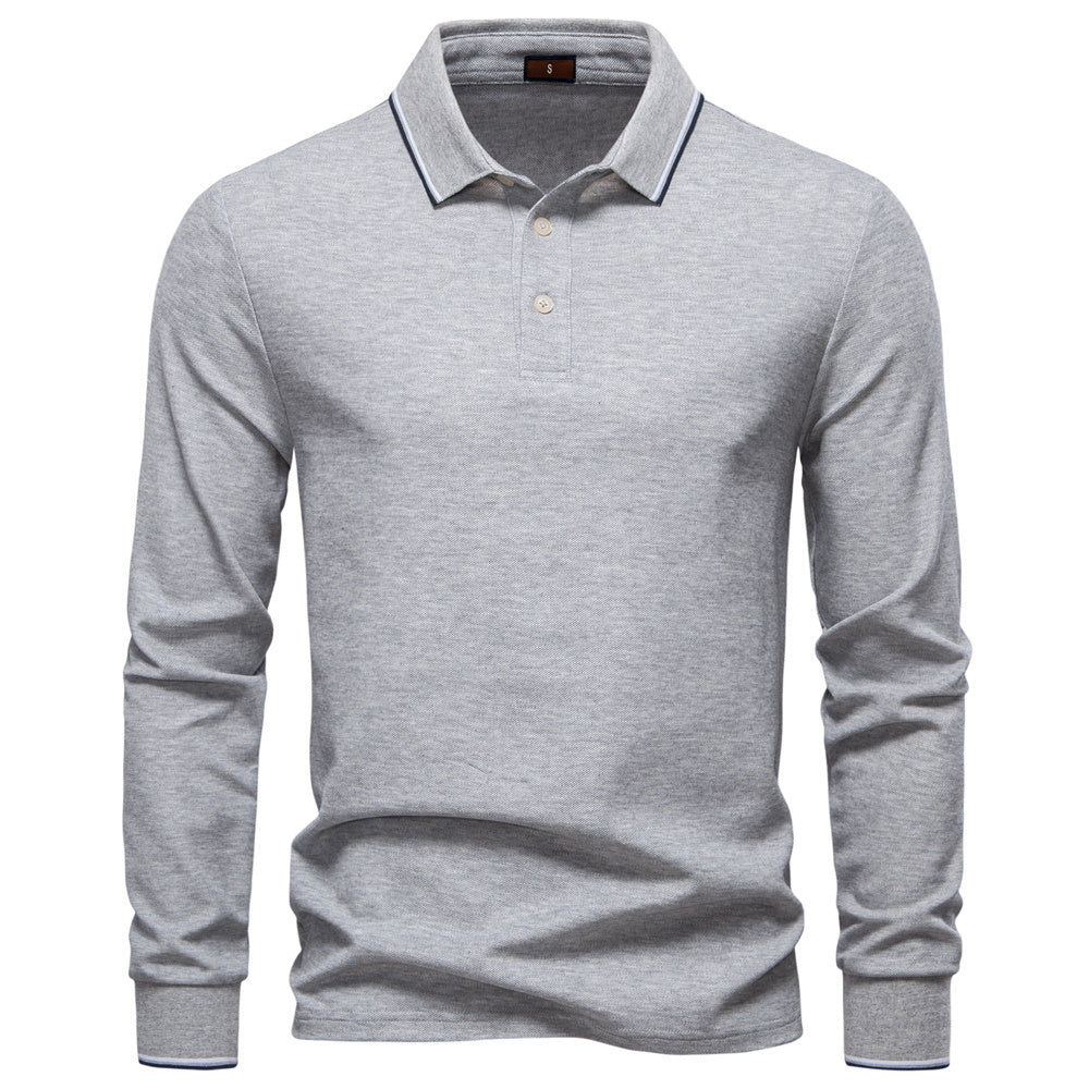 AIOPESON Long Sleeve Polo PL7015 - BundleWear