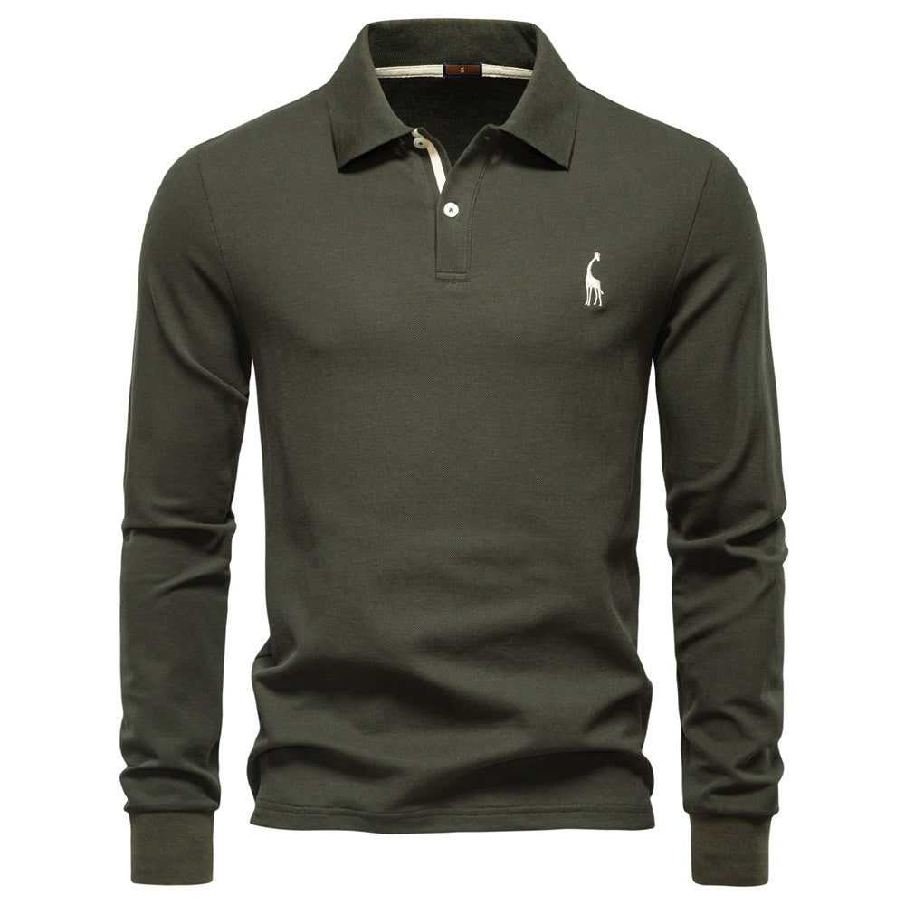 AIOPESON Long Sleeve Polo PL7016 - BundleWear