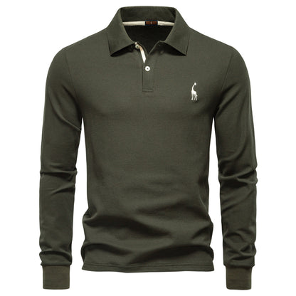 AIOPESON Long Sleeve Polo PL7016 - BundleWear