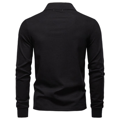 AIOPESON Long Sleeve Polo PL7016 - BundleWear