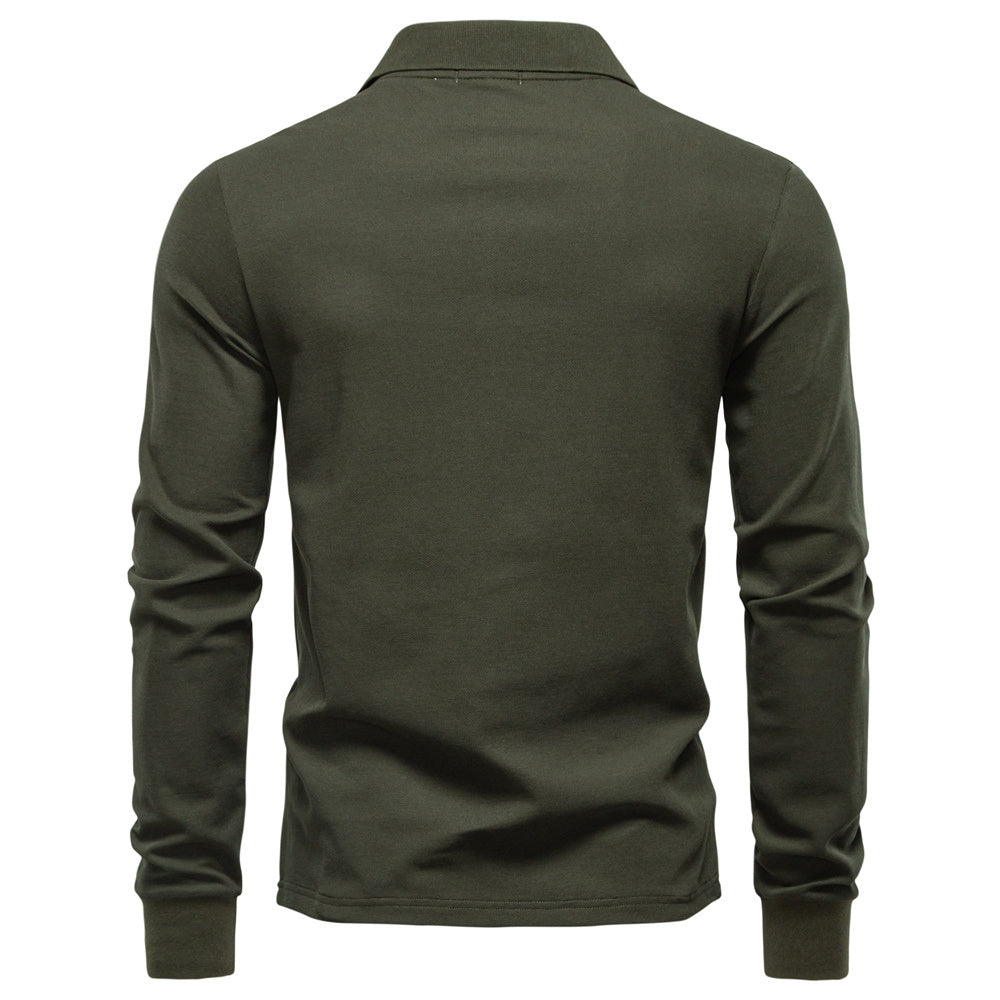 AIOPESON Long Sleeve Polo PL7016 - BundleWear