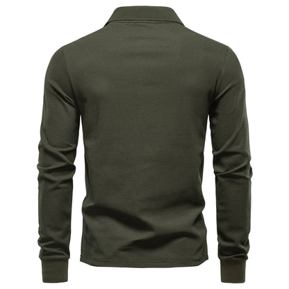 AIOPESON Long Sleeve Polo PL7016 - BundleWear