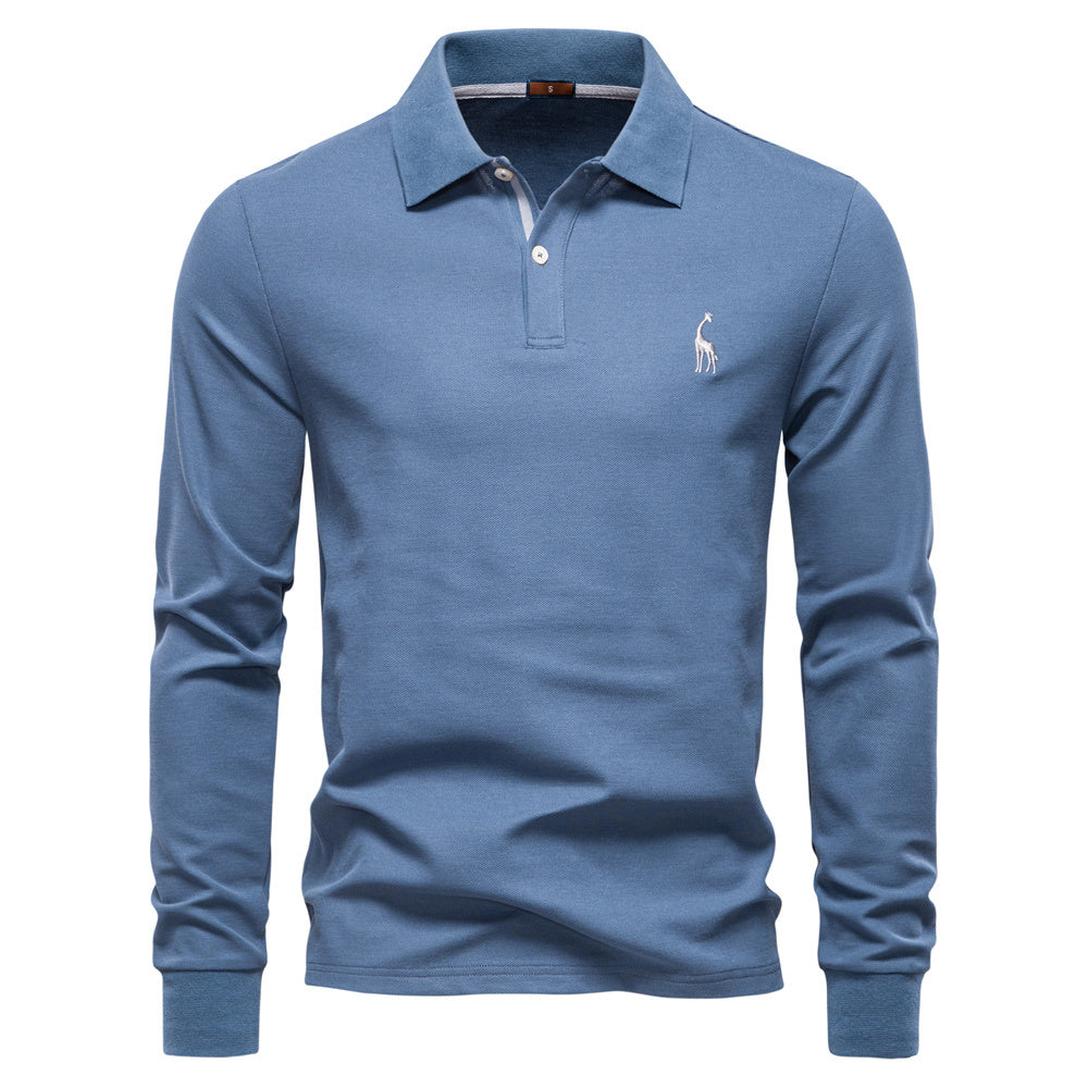 AIOPESON Long Sleeve Polo PL7016 - BundleWear