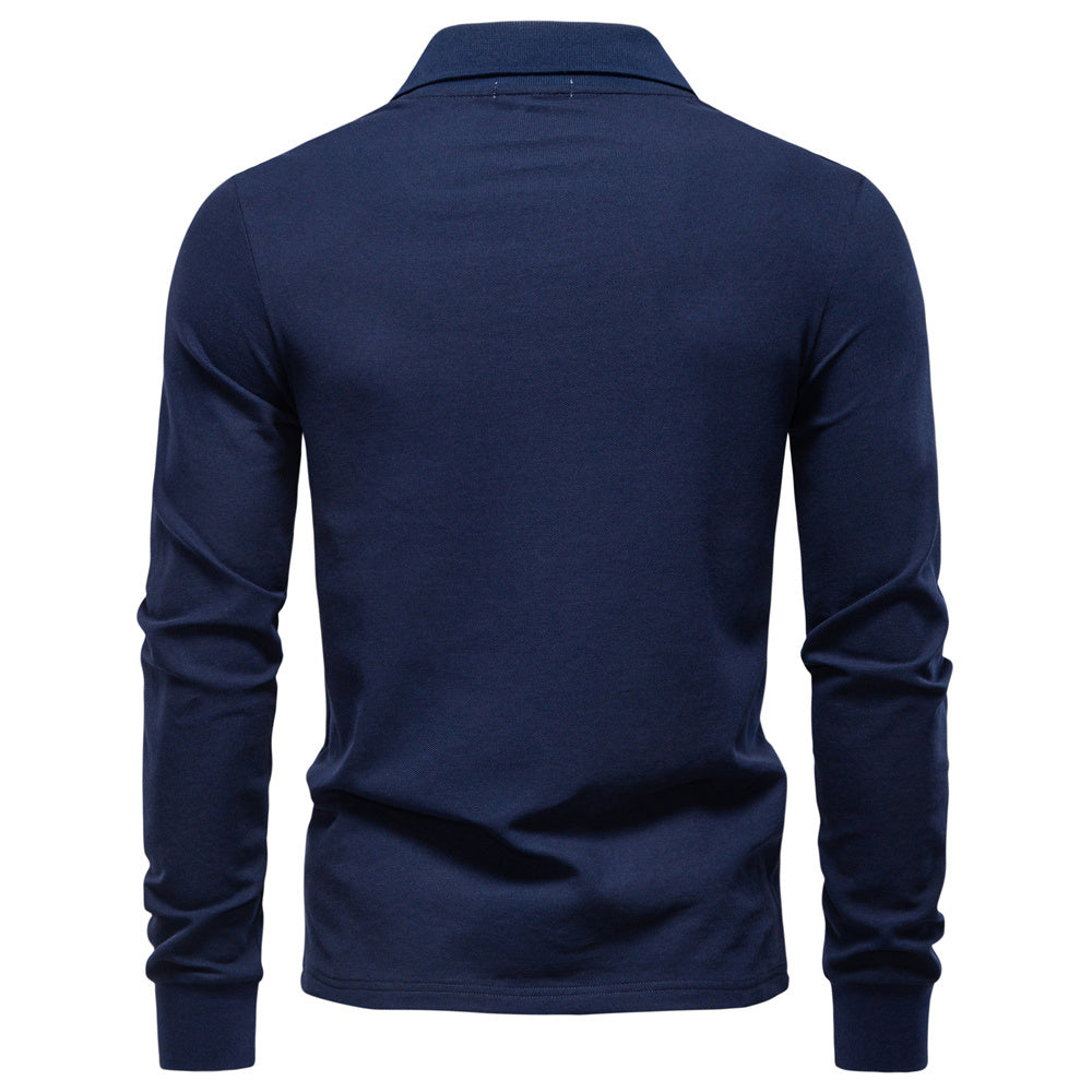 AIOPESON Long Sleeve Polo PL7016 - BundleWear