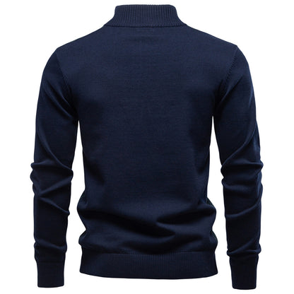 AIOPESON Stand Collar Sweater Y6222 - BundleWear