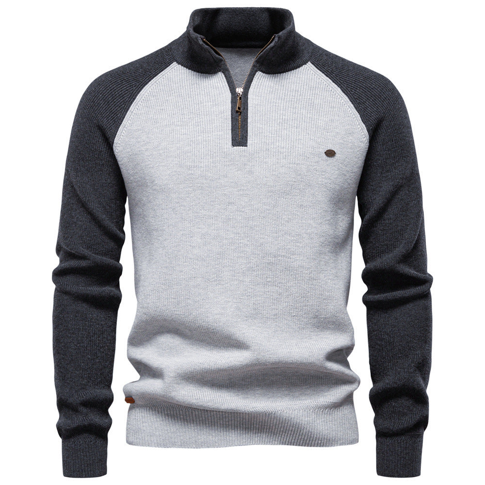 AIOPESON Stand Collar Sweater Y835 - BundleWear