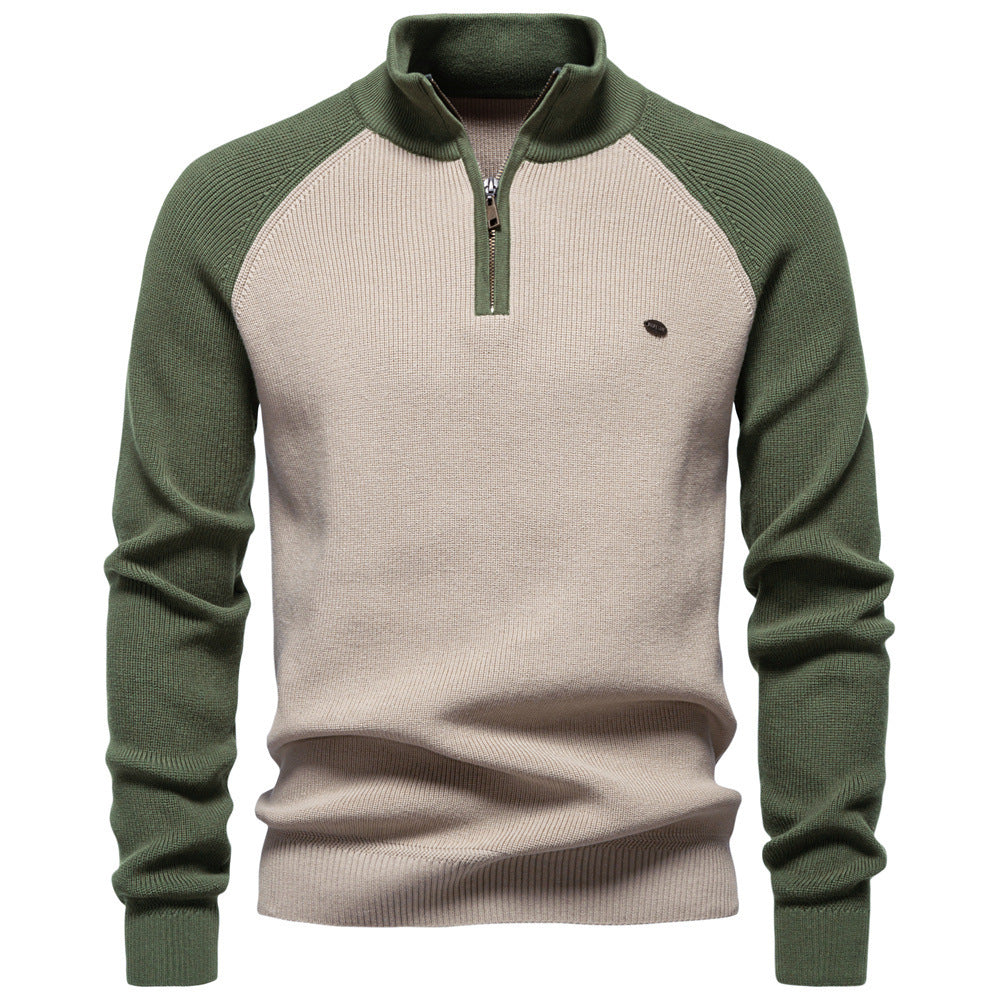 AIOPESON Stand Collar Sweater Y835 - BundleWear