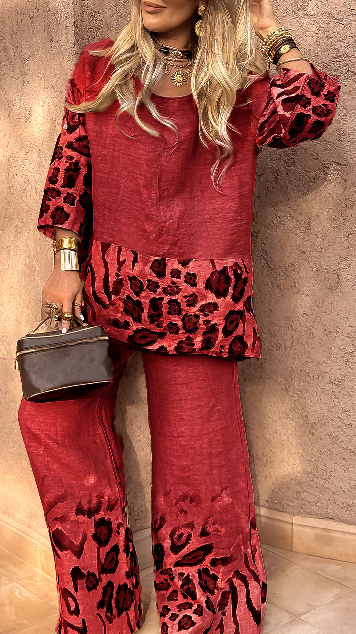 Women's Leopard Print Cotton Linen Casual Dress 🌿🐆✨