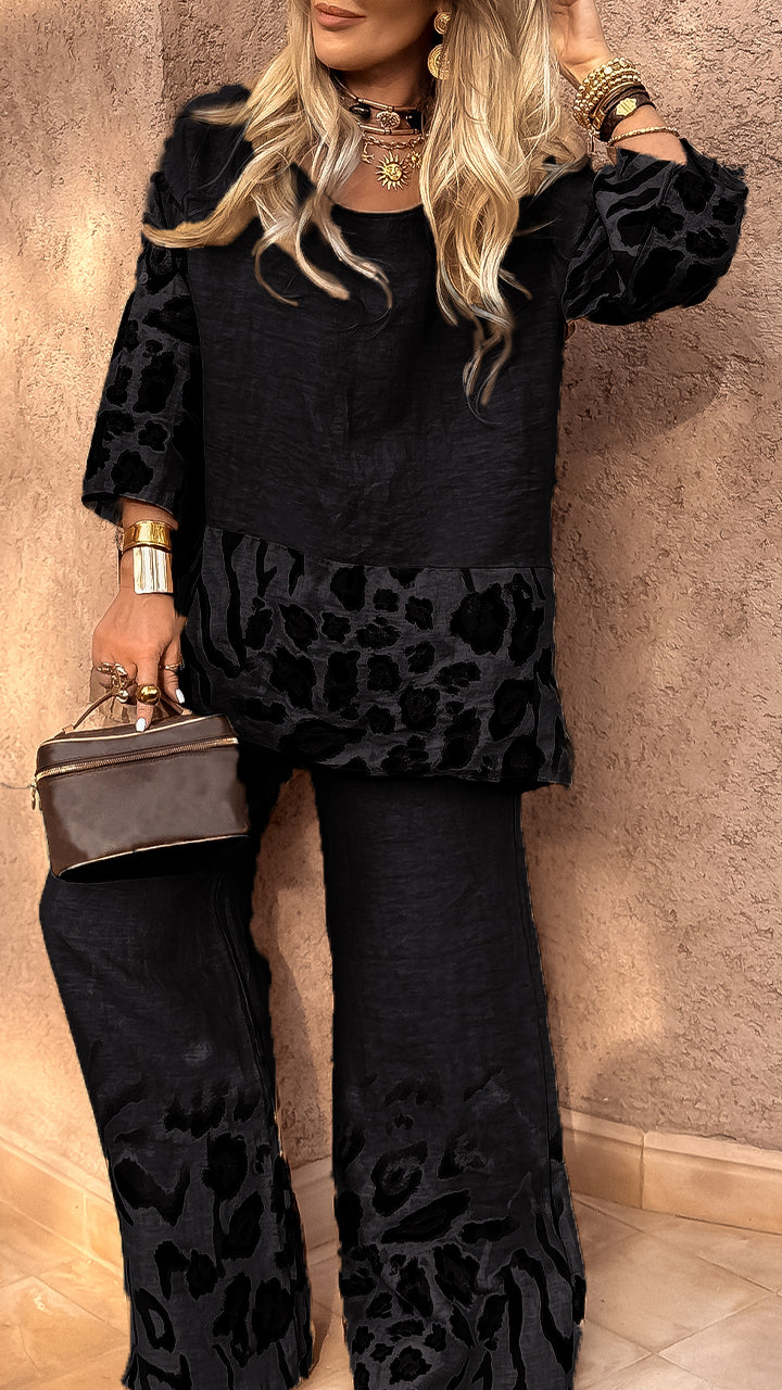 Women's Leopard Print Cotton Linen Casual Dress 🌿🐆✨
