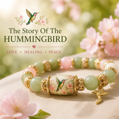 Symbolic Healing Beaded Bracelet - Hummingbird Charm for Hope & Resilience - 2026 Love & Peace Edition
