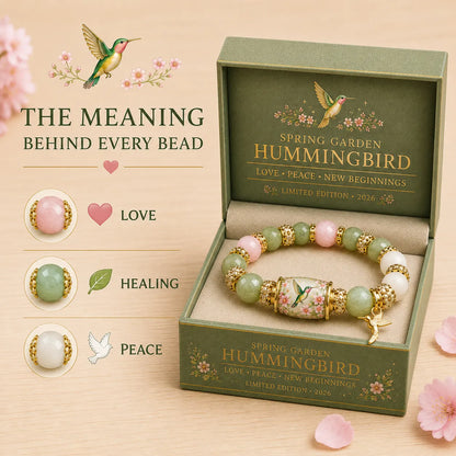 Symbolic Healing Beaded Bracelet - Hummingbird Charm for Hope & Resilience - 2026 Love & Peace Edition