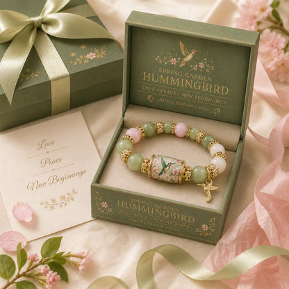 Symbolic Healing Beaded Bracelet - Hummingbird Charm for Hope & Resilience - 2026 Love & Peace Edition