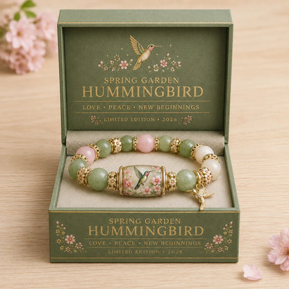 Symbolic Healing Beaded Bracelet - Hummingbird Charm for Hope & Resilience - 2026 Love & Peace Edition