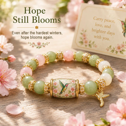 Symbolic Healing Beaded Bracelet - Hummingbird Charm for Hope & Resilience - 2026 Love & Peace Edition