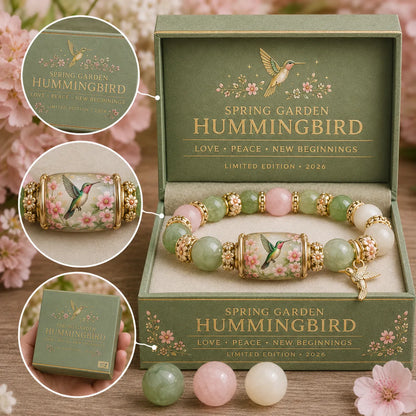 Symbolic Healing Beaded Bracelet - Hummingbird Charm for Hope & Resilience - 2026 Love & Peace Edition