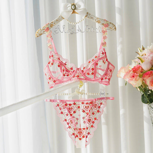 Pink Cute Sweetheart Lingerie Set - MATCHING MASTER