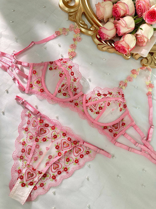Pink Cute Sweetheart Lingerie Set - MATCHING MASTER