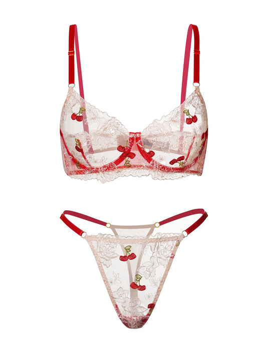 Red Cherry Lingerie Set - MATCHING MASTER
