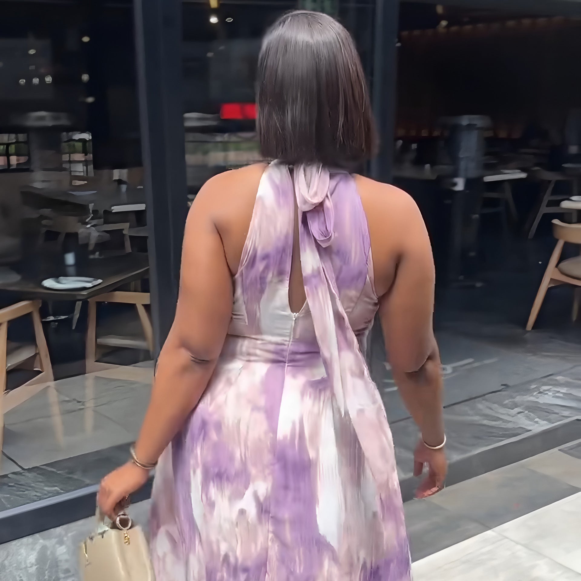 Silk Road QFX2119 European and American cross-border women's clothing 2026 African Amazon new sweet printed sleeveless lace-up waist dress long skirt - BundleWear