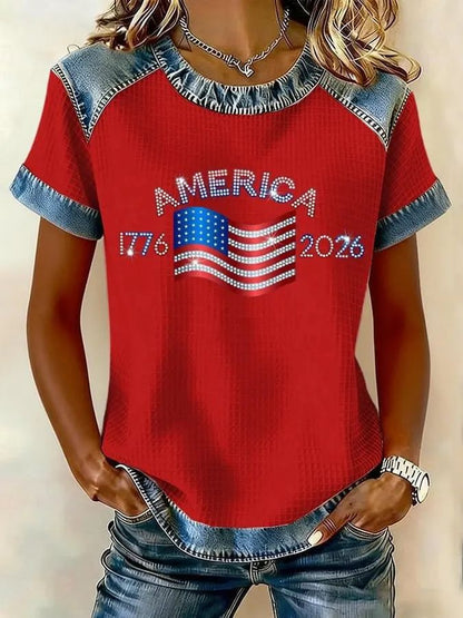 Women's 250th Anniversary Printed Short-Sleeved T-Shirt - BundleWear