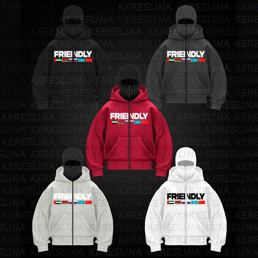 Ninja mask double hooded unique design hooded sweatshirt
