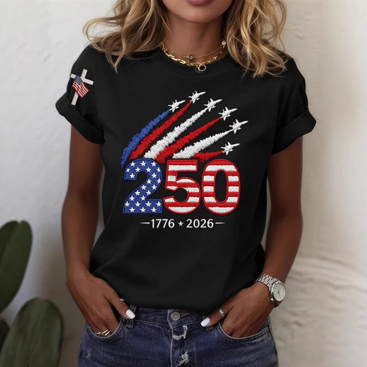 250th anniversary Casual Crew Neck T-Shirt - BundleWear