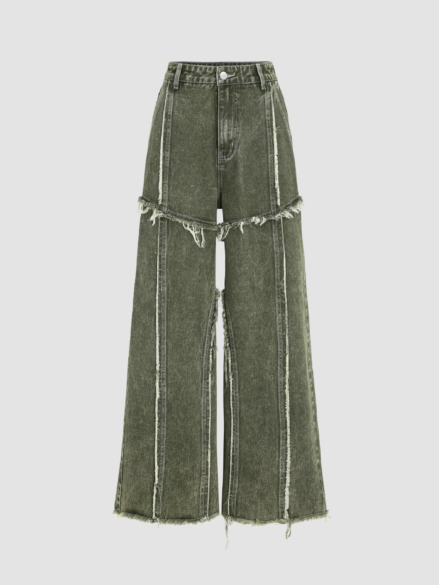 Raw edge panelled jeans