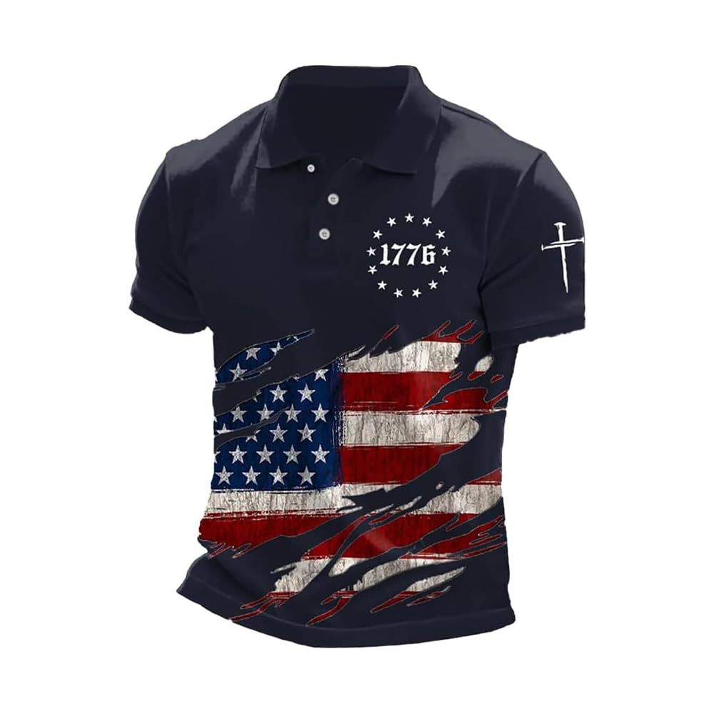 USA 250th Men's short-sleeved polo shirt ML2250 - BundleWear