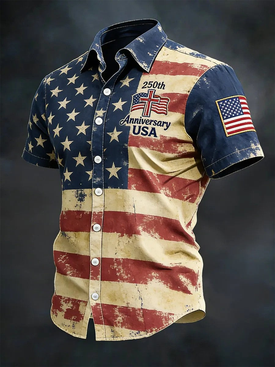 USA 250th Men's Short-Sleeve Shirt CS2615 - BundleWear