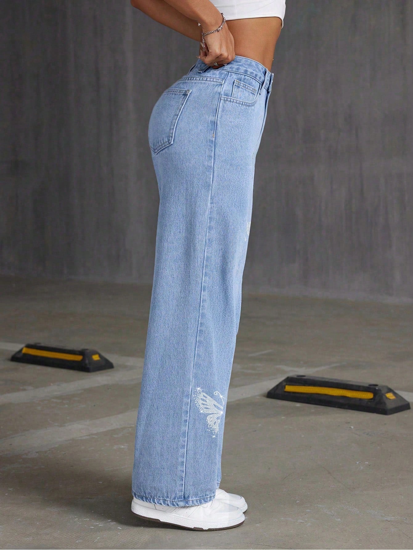 Rhinestone Butterfly Jeans