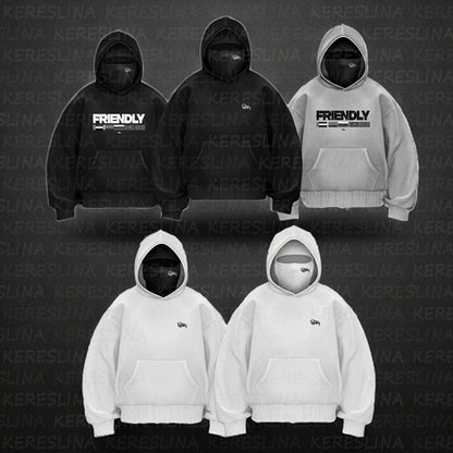 Ninja mask double hooded unique design hooded sweatshirt