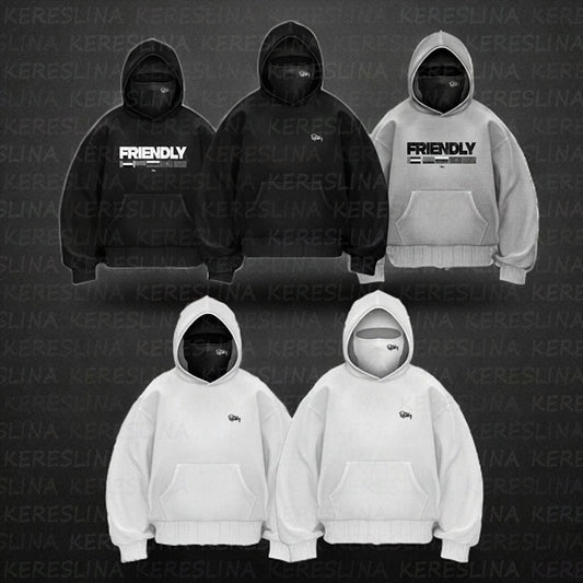 Ninja mask double hooded unique design hooded sweatshirt