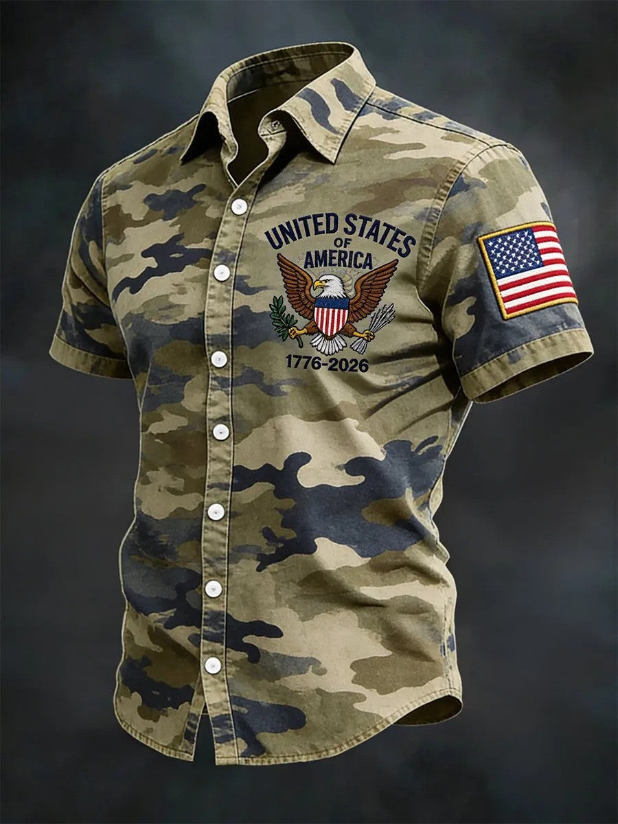 USA 250th Men's Short-Sleeve Shirt CS2615 - BundleWear