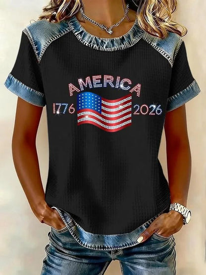 Women's 250th Anniversary Printed Short-Sleeved T-Shirt - BundleWear