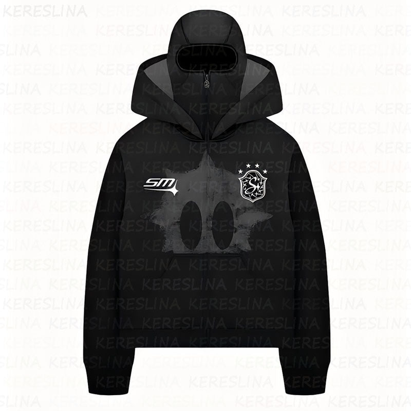 Ninja mask double hooded unique design hooded sweatshirt