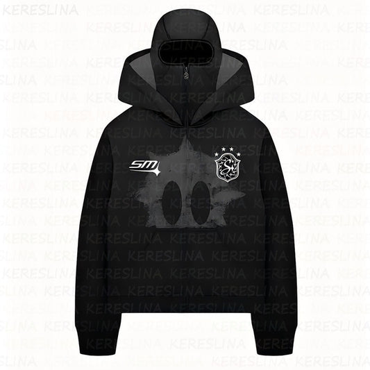 Ninja mask double hooded unique design hooded sweatshirt