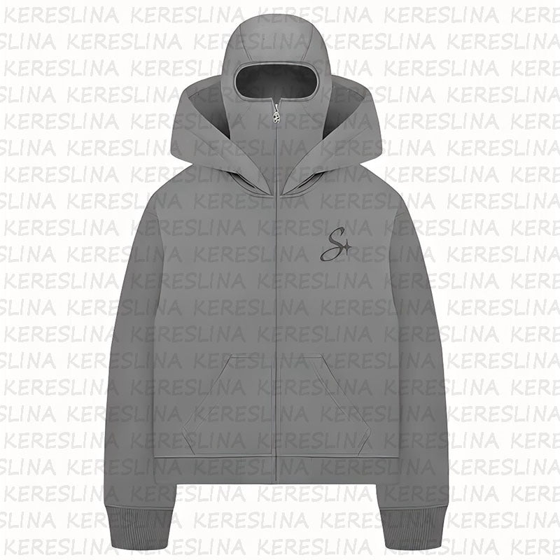 Ninja mask double hooded hooded sweatshirt with unique design
