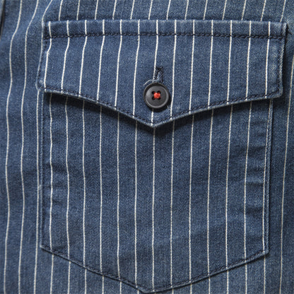 AIOPESON Denim Shirt 6015 - BundleWear
